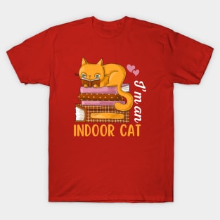 I'm an Indoor Cat Reading Books T-Shirt